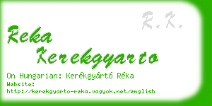 reka kerekgyarto business card